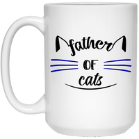Load image into Gallery viewer, Designs by MyUtopia Shout Out:Father Of Cats Ceramic Coffee Cup -White,15 oz / White,Ceramic Coffee Mug
