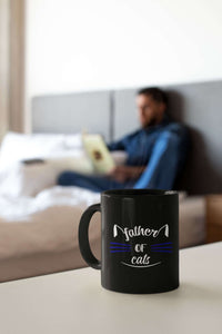 Load image into Gallery viewer, Designs by MyUtopia Shout Out:Father Of Cats Ceramic Coffee Mug - Black
