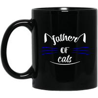 Load image into Gallery viewer, Designs by MyUtopia Shout Out:Father Of Cats Ceramic Coffee Mug - Black,11 oz / Black,Ceramic Coffee Mug
