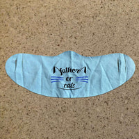 Load image into Gallery viewer, Designs by MyUtopia Shout Out:Father of Cats Fabric Face Covering / Face Mask,Light Blue,Fabric Face Mask
