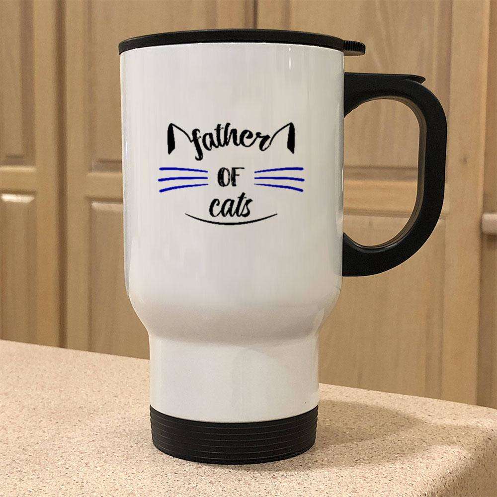 Designs by MyUtopia Shout Out:Father of Cats Stainless Steel Travel Mug