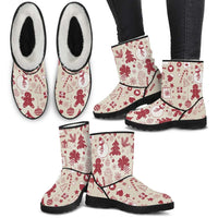Load image into Gallery viewer, Designs by MyUtopia Shout Out:Faux Fur Boots - Gingerbread Men
