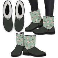 Load image into Gallery viewer, Designs by MyUtopia Shout Out:Faux Fur Boots - Pugs Green
