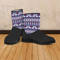 Load image into Gallery viewer, Designs by MyUtopia Shout Out:Faux Fur Boots - UC Deer / Trees
