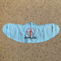 Load image into Gallery viewer, Designs by MyUtopia Shout Out:Fearless Isaiah 41:20 Cross Fabric Face Covering / Face Mask,Light Blue,Fabric Face Mask
