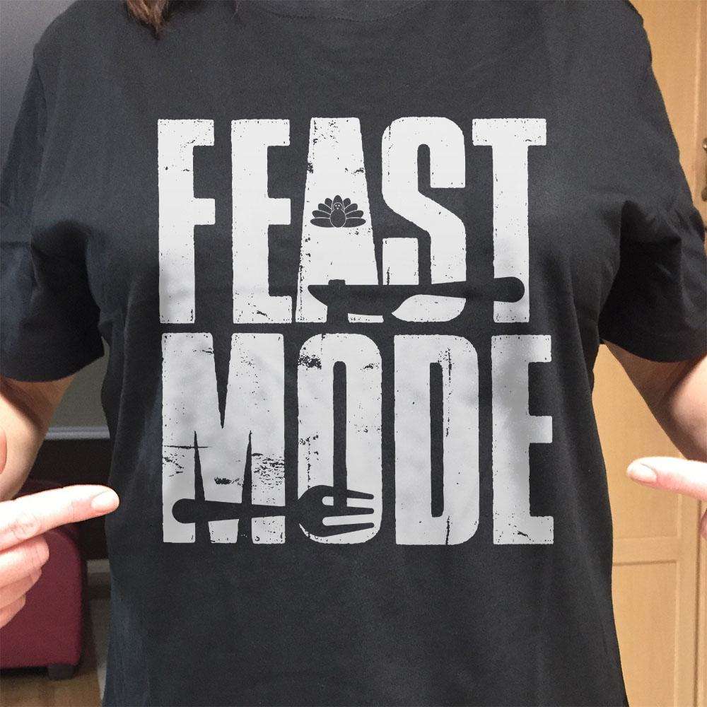 Designs by MyUtopia Shout Out:Feast Mode Adult Unisex Cotton Short Sleeve T-Shirt