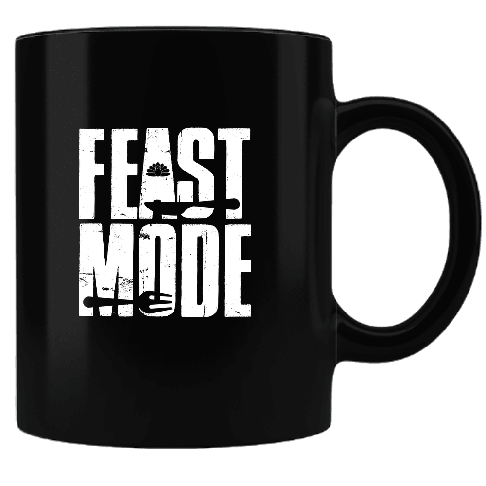 Designs by MyUtopia Shout Out:Feast Mode Thanksgiving Humor Ceramic Coffee Mug,Black,Ceramic Coffee Mug