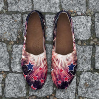 Load image into Gallery viewer, Designs by MyUtopia Shout Out:Fireworks 4th of July Casual Canvas Slip On Shoes Women&#39;s Flats,Ladies US6 (EU36) / Multi,Slip on Flats
