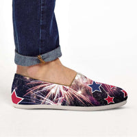 Load image into Gallery viewer, Designs by MyUtopia Shout Out:Fireworks 4th of July Casual Canvas Slip On Shoes Women&#39;s Flats
