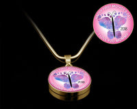 Load image into Gallery viewer, Designs by MyUtopia Shout Out:First Mothers Day 2018 Baby Girl Feet Butterfly Art Liquid Glass Personalized Locket Necklace
