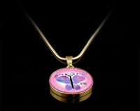 Load image into Gallery viewer, Designs by MyUtopia Shout Out:First Mothers Day 2018 Baby Girl Feet Butterfly Art Liquid Glass Personalized Locket Necklace,Gold / No,Necklace
