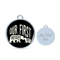 Load image into Gallery viewer, Designs by MyUtopia Shout Out:First Mothers Day Momma Bear / Baby Bear Handcrafted Pendant Wire Bracelet Optional Message Engraved on back Personalized Gift For Her,Silver / Yes,Pendant Wire Bracelet
