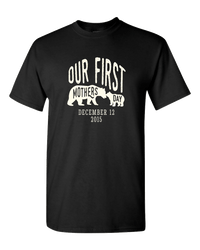 Load image into Gallery viewer, Designs by MyUtopia Shout Out:First Mothers Day Momma Bear / Baby Bear Personalized Adult Unisex T-Shirt,Black / S,Adult Unisex T-Shirt
