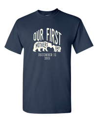 Load image into Gallery viewer, Designs by MyUtopia Shout Out:First Mothers Day Momma Bear / Baby Bear Personalized Adult Unisex T-Shirt,Navy / S,Adult Unisex T-Shirt
