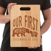 Load image into Gallery viewer, Designs by MyUtopia Shout Out:First Mothers Day Momma Bear / Baby Bear Personalized Maple Laser Engraved Cutting Board
