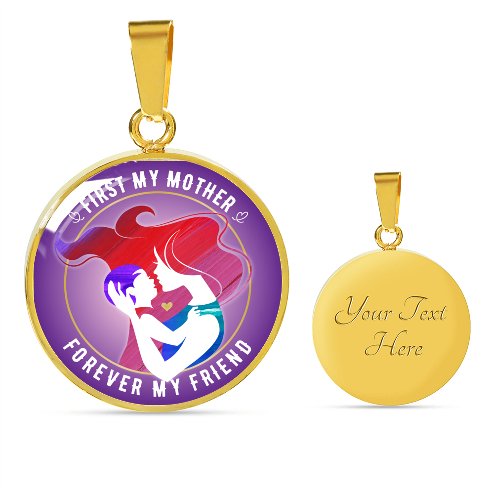 Designs by MyUtopia Shout Out:First My Mother - Forever My Friend Liquid Glass Locket Necklace,Gold / Yes,Necklace