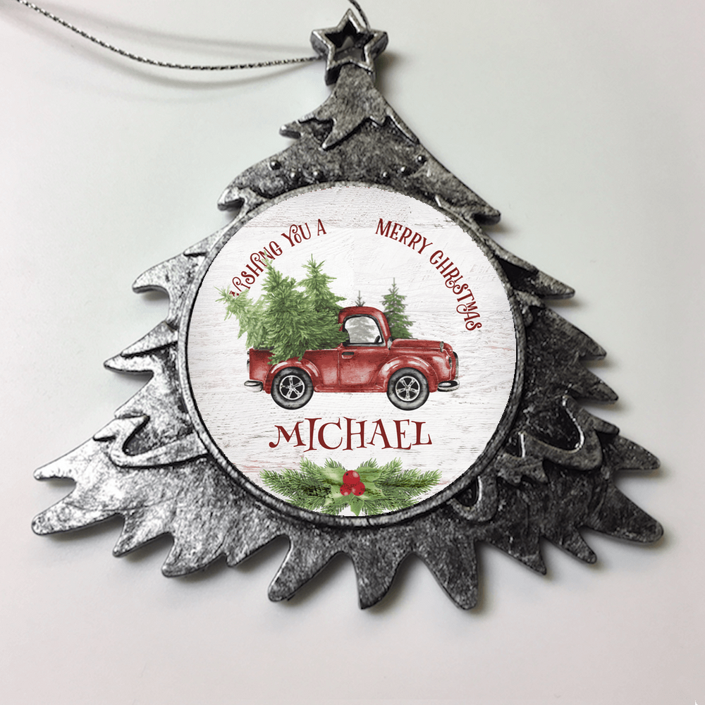 Designs by MyUtopia Shout Out:First Name Christmas Truck Personalized Christmas Ornament,Christmas Tree,Personalized Christmas Ornament