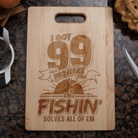 Load image into Gallery viewer, Designs by MyUtopia Shout Out:Fishing Solves The Problem Cutting Board
