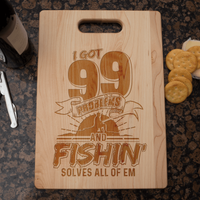 Load image into Gallery viewer, Designs by MyUtopia Shout Out:Fishing Solves The Problem Cutting Board
