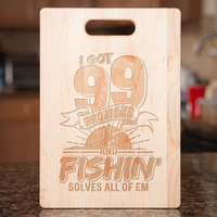 Load image into Gallery viewer, Designs by MyUtopia Shout Out:Fishing Solves The Problem Cutting Board
