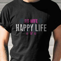 Load image into Gallery viewer, Designs by MyUtopia Shout Out:Fit Wife Happy Life Adult Unisex T-Shirt
