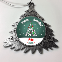Load image into Gallery viewer, Designs by MyUtopia Shout Out:Fleas Navidad Dog Paw Print Christmas Tree Personalized Keepsake Ornament,Christmas Tree,Personalized Christmas Ornament
