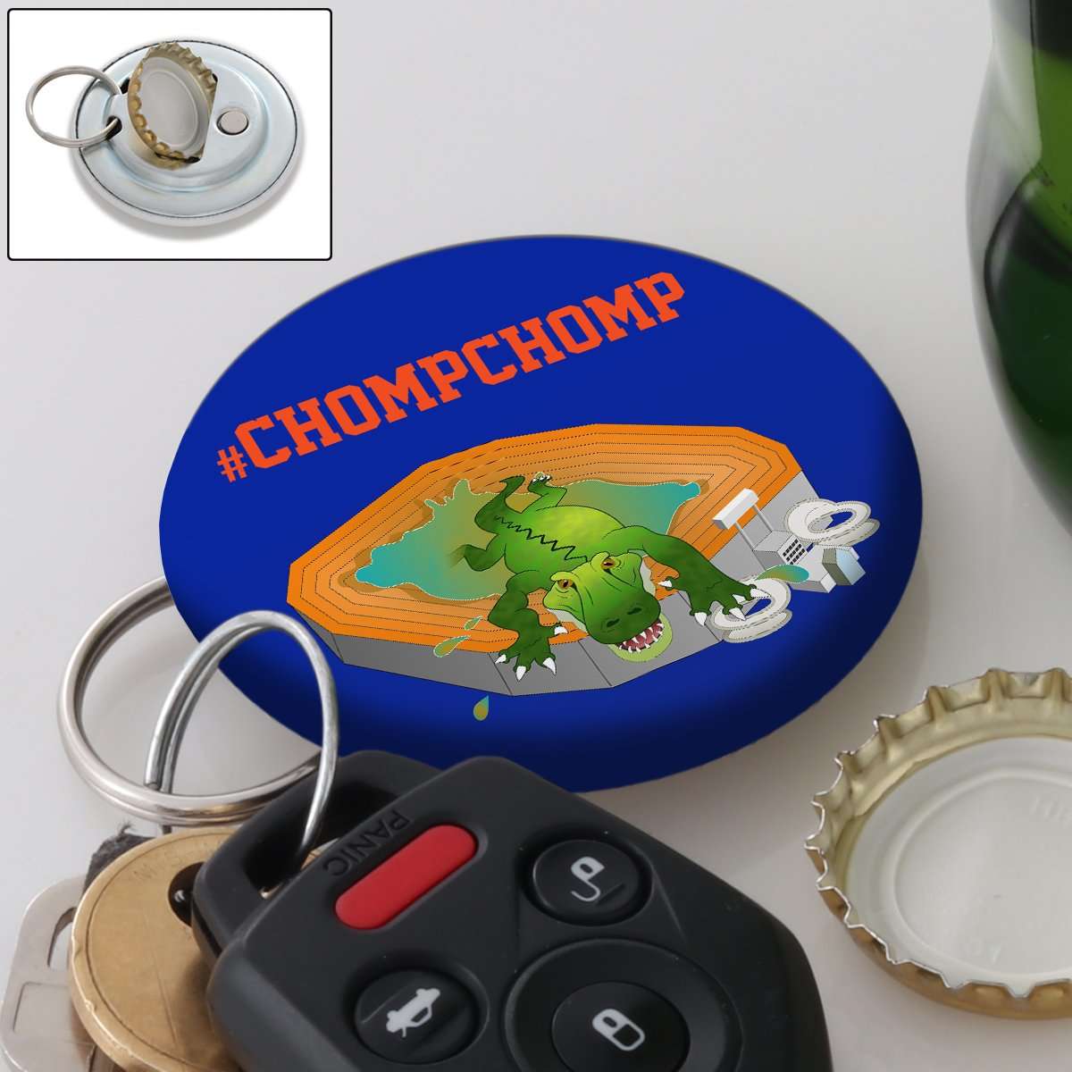 Designs by MyUtopia Shout Out:Florida Gators Fan Art #ChompChomp Magnetic Keychain with Bottle Opener