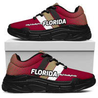 Load image into Gallery viewer, Designs by MyUtopia Shout Out:Florida #MyTribeMyPride Chunky Sneakers, Garnet,Women&#39;s / Ladies US5.5 (EU36) / Red,Chunky Sneakers

