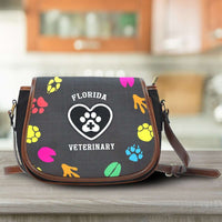 Load image into Gallery viewer, Designs by MyUtopia Shout Out:Florida Veterinary Canvas Saddlebag Style Crossbody Purse
