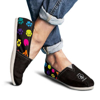 Load image into Gallery viewer, Designs by MyUtopia Shout Out:Florida Veterinary Casual Canvas Slip on Shoes Women&#39;s Flats,Ladies US6 (EU36) / Black/Multi,Slip on Flats
