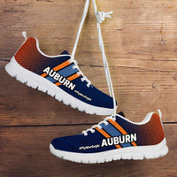 Load image into Gallery viewer, Designs by MyUtopia Shout Out:#FlyWarEagle Auburn Fan Running Shoes,Mens US5 (EU38) / Navy Blue/Orange,Running Shoes

