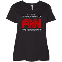 Load image into Gallery viewer, Designs by MyUtopia Shout Out:FNN Fake News Network Trump Humor Ladies&#39; Plus Size Curvy T-Shirt,Black / Plus 1X,Ladies T-Shirts
