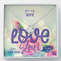 Load image into Gallery viewer, Designs by MyUtopia Shout Out:For My Wife Love You, Eternal Love Knot Necklace With Gift Message Card,Standard Box / 14k White Gold Finish,Love Knot Necklace
