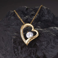 Load image into Gallery viewer, Designs by MyUtopia Shout Out:Forever Love Cubic Zirconia Heart Necklace with To My Army Wife Message Card
