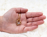 Load image into Gallery viewer, Designs by MyUtopia Shout Out:Forever Love Cubic Zirconia Heart Necklace with To My Army Wife Message Card
