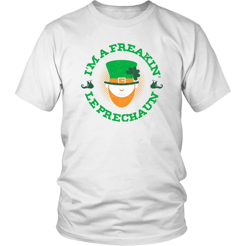 Designs by MyUtopia Shout Out:Freakin' Leprechaun T-Shirt,White / S,Adult Unisex T-Shirt
