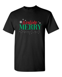 Load image into Gallery viewer, Designs by MyUtopia Shout Out:Freaking Merry Adult Unisex T-Shirt,S / Black,Adult Unisex T-Shirt
