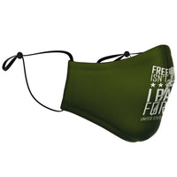 Load image into Gallery viewer, Designs by MyUtopia Shout Out:Freedom isn&#39;t Free, I paid for it, US Veteran Fitted Face Mask w. Adjustable Ear Loops
