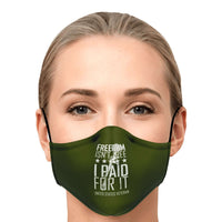 Load image into Gallery viewer, Designs by MyUtopia Shout Out:Freedom isn&#39;t Free, I paid for it, US Veteran Fitted Face Mask w. Adjustable Ear Loops
