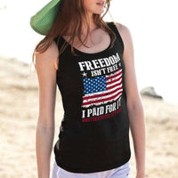Load image into Gallery viewer, Designs by MyUtopia Shout Out:Freedom Isn&#39;t Free, I Paid For It, US Veteran, US Flag Unisex Tank
