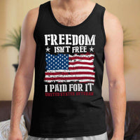 Load image into Gallery viewer, Designs by MyUtopia Shout Out:Freedom Isn&#39;t Free, I Paid For It, US Veteran, US Flag Unisex Tank
