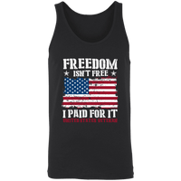 Load image into Gallery viewer, Designs by MyUtopia Shout Out:Freedom Isn&#39;t Free, I Paid For It, US Veteran, US Flag Unisex Tank,X-Small / Black,Tank Tops
