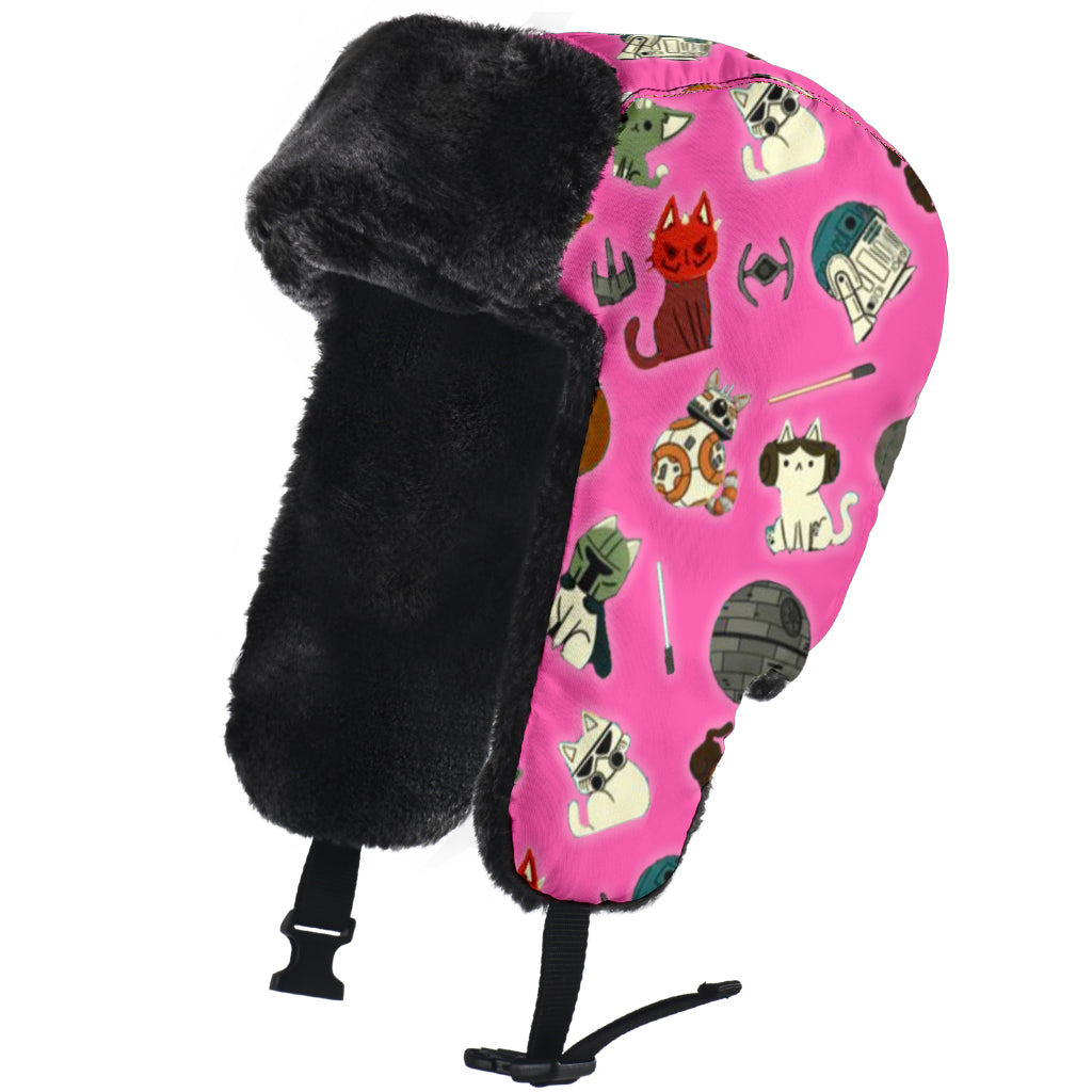 Kitten Wars Trapper, Aviator, Faux Fur Lined Cold Weather Hat