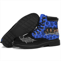 Load image into Gallery viewer, Inspired by Supernatural Micro Suede Lace up Boots Royal Blue
