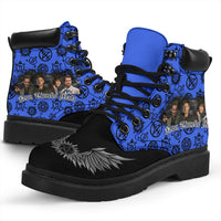 Load image into Gallery viewer, Inspired by Supernatural Micro Suede Lace up Boots Royal Blue
