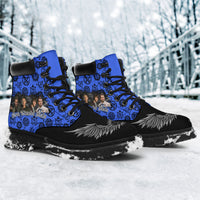 Load image into Gallery viewer, Inspired by Supernatural Micro Suede Lace up Boots Royal Blue
