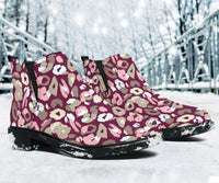 Load image into Gallery viewer, Pink Leopard Slip on Fashion Ankle Boots
