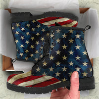 Load image into Gallery viewer, 4th of July Old Glory Stars and Stripes Vegan Leather Boots
