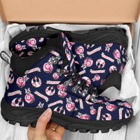 Load image into Gallery viewer, Happy Beeps Cat as a droid hiking boots
