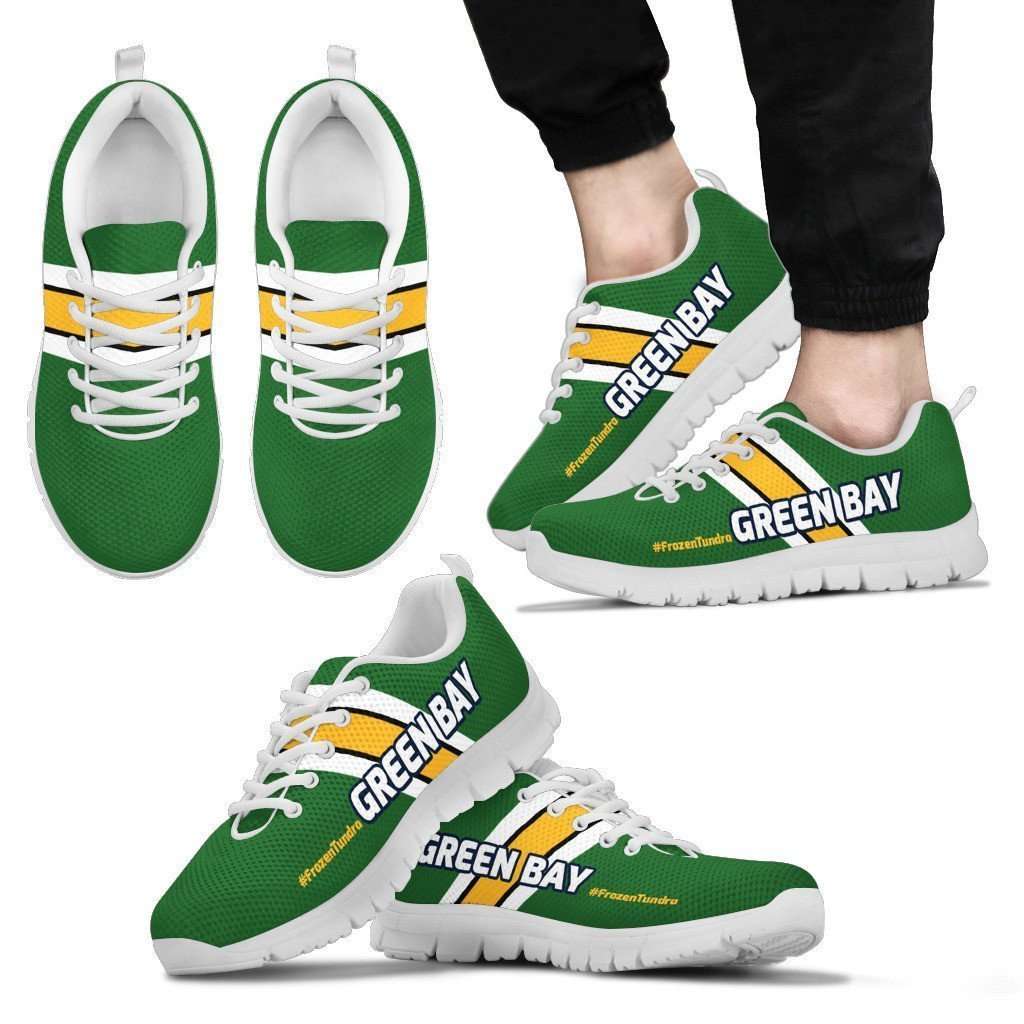 Designs by MyUtopia Shout Out:#FrozenTundra Green Bay Fan Running Shoes v2,Mens / Mens US5 (EU38) / Green,Running Shoes